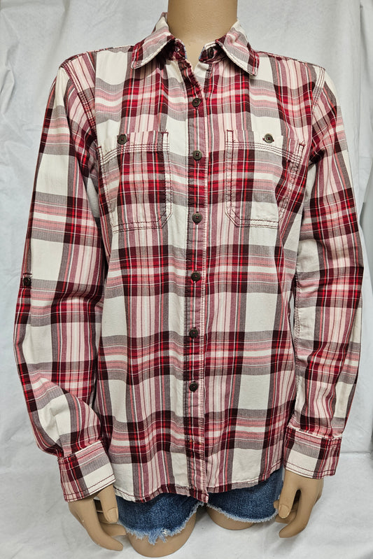 CARHARTT - Adjustable Long Sleeve Flannel Button Up Shirt