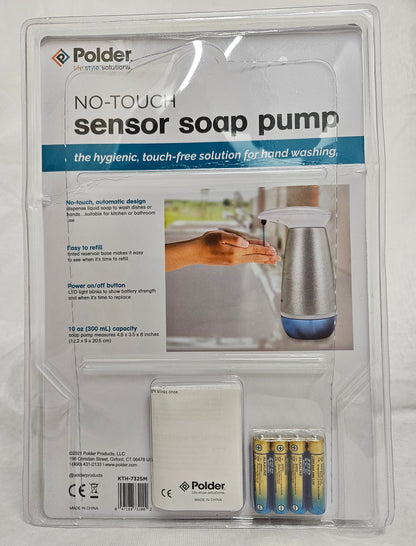 POLDER - Automatic No-Touch Sensor Soap Pump Battery Operated 10oz Capacity