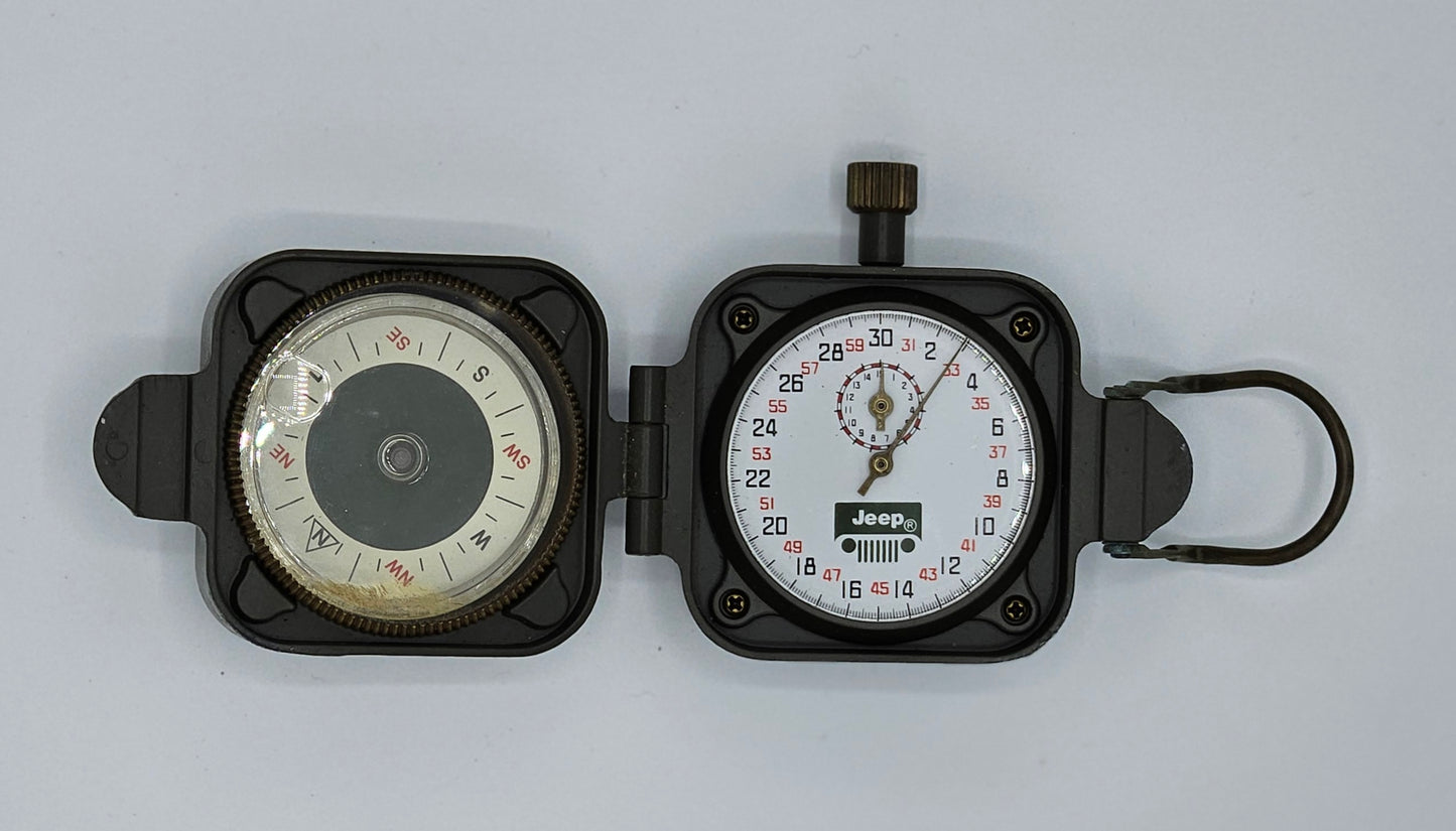 Jeep Military US Army Style Compass Pocket Stop Watch Timer Combo