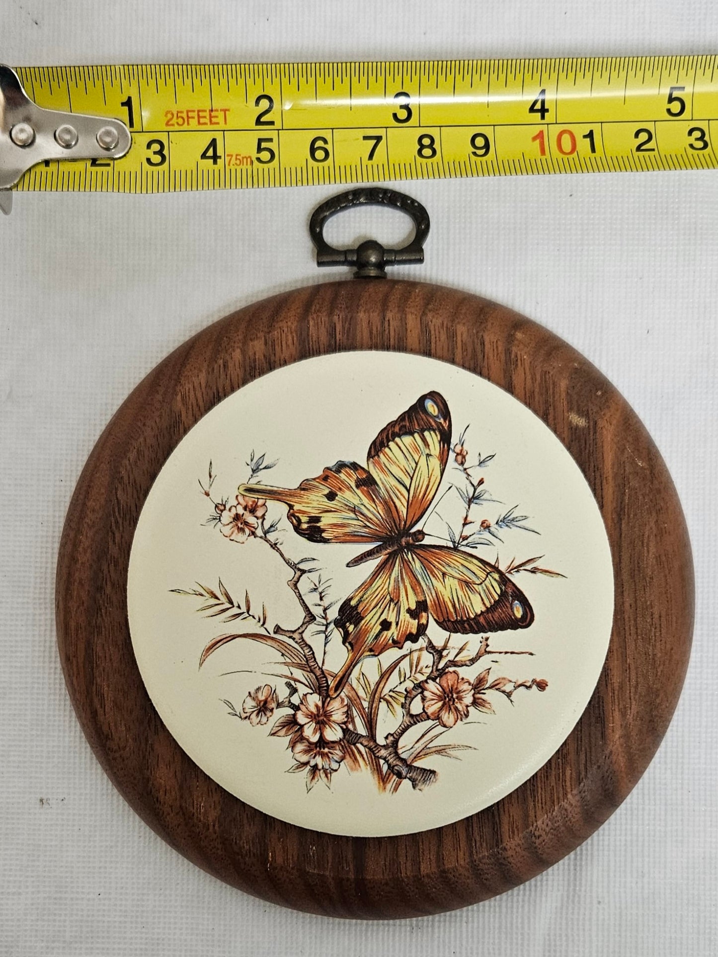 Vintage - SOLID MISSOURI WALNUT Ceramic Wall Hanging/Trivet Set of 3