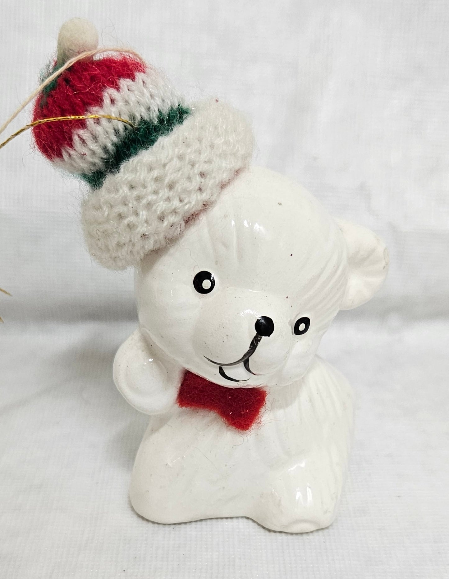 VINTAGE Porcelain Snow Bear Ornaments Set of 4