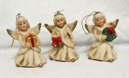 VINTAGE Set of 3 Angel Christmas Ornaments