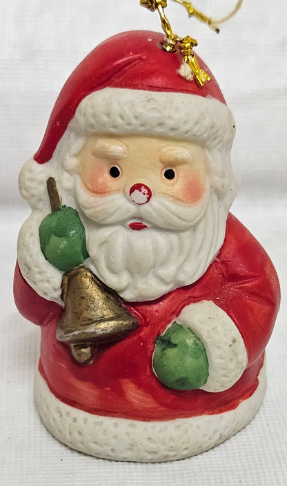 VINTAGE Collectible Bells Bisque Porcelain 1985 Christmas Ornaments - Set of 4