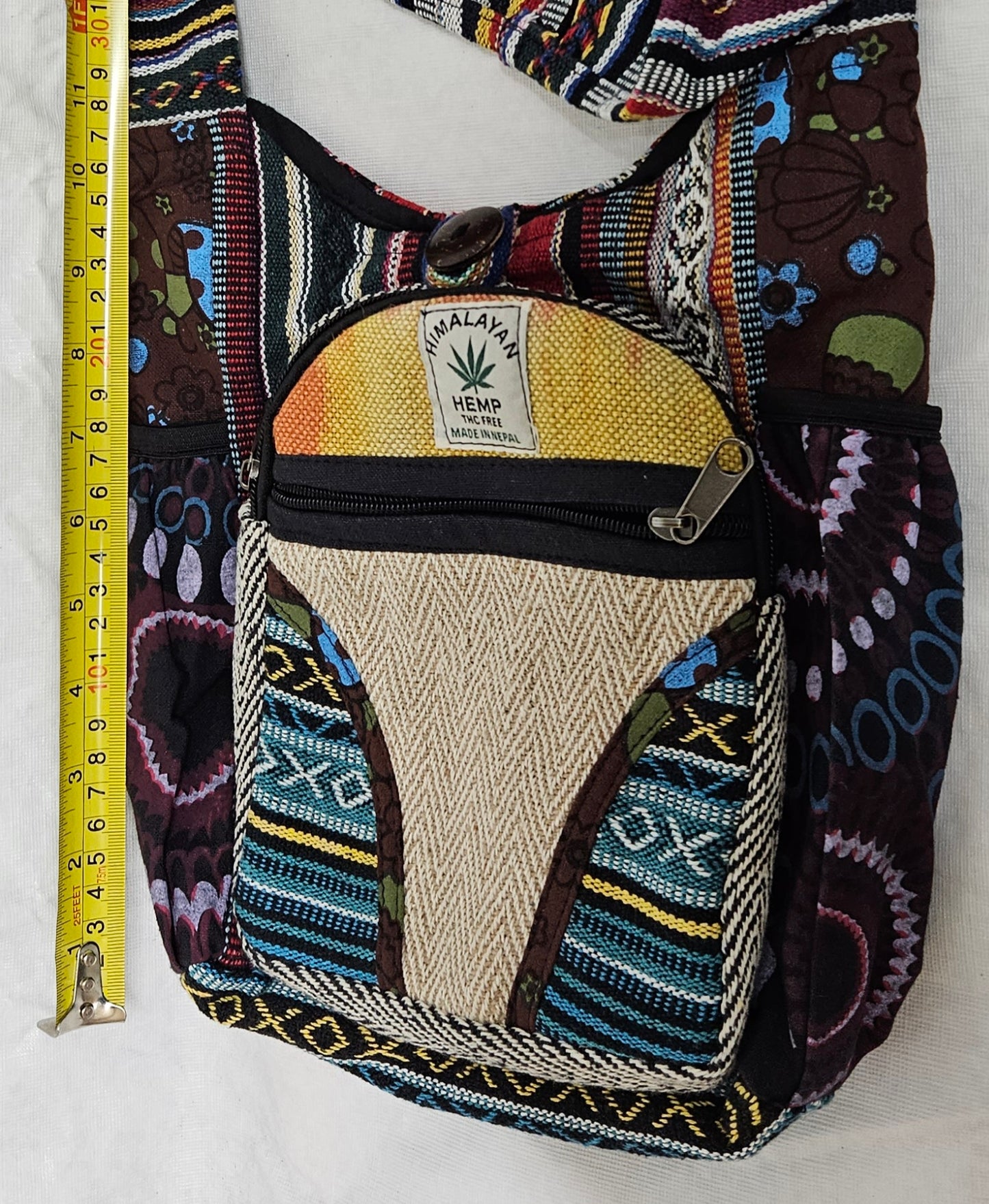 Cotton Hemp Mini Side Pocket Bag