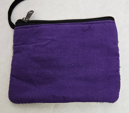 Cotton Wallet Coin Bag with a Skull on it