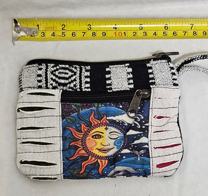 Cotton Ghary Razor Cut Multi Sun moon Coin Bag