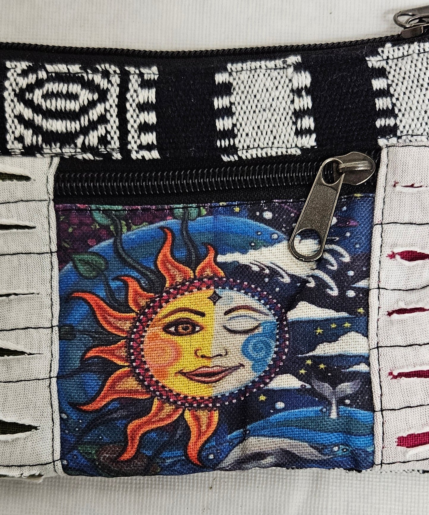 Cotton Ghary Razor Cut Multi Sun moon Coin Bag