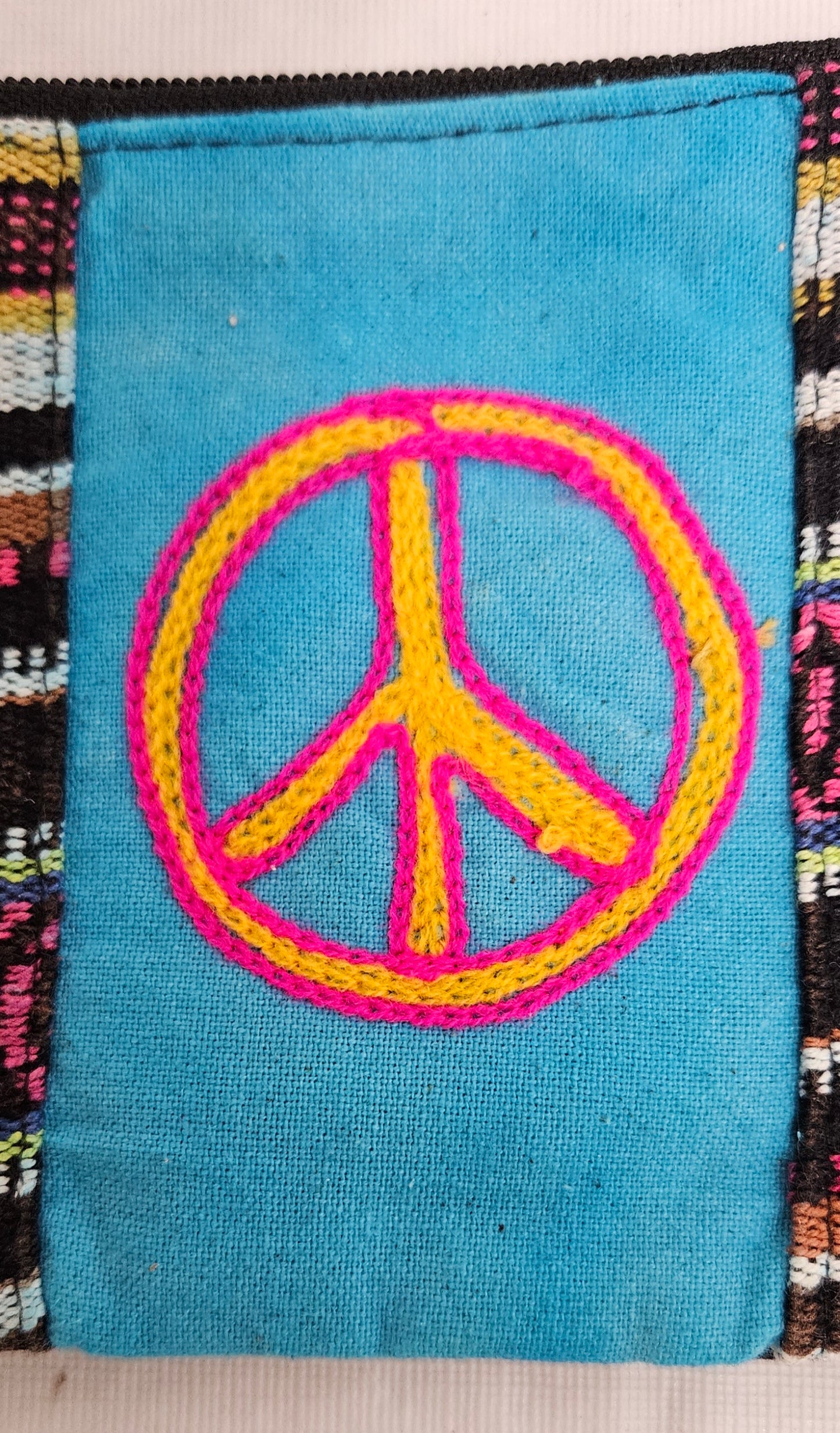 Cotton Coin Bag/Wallet with a Peace Sign