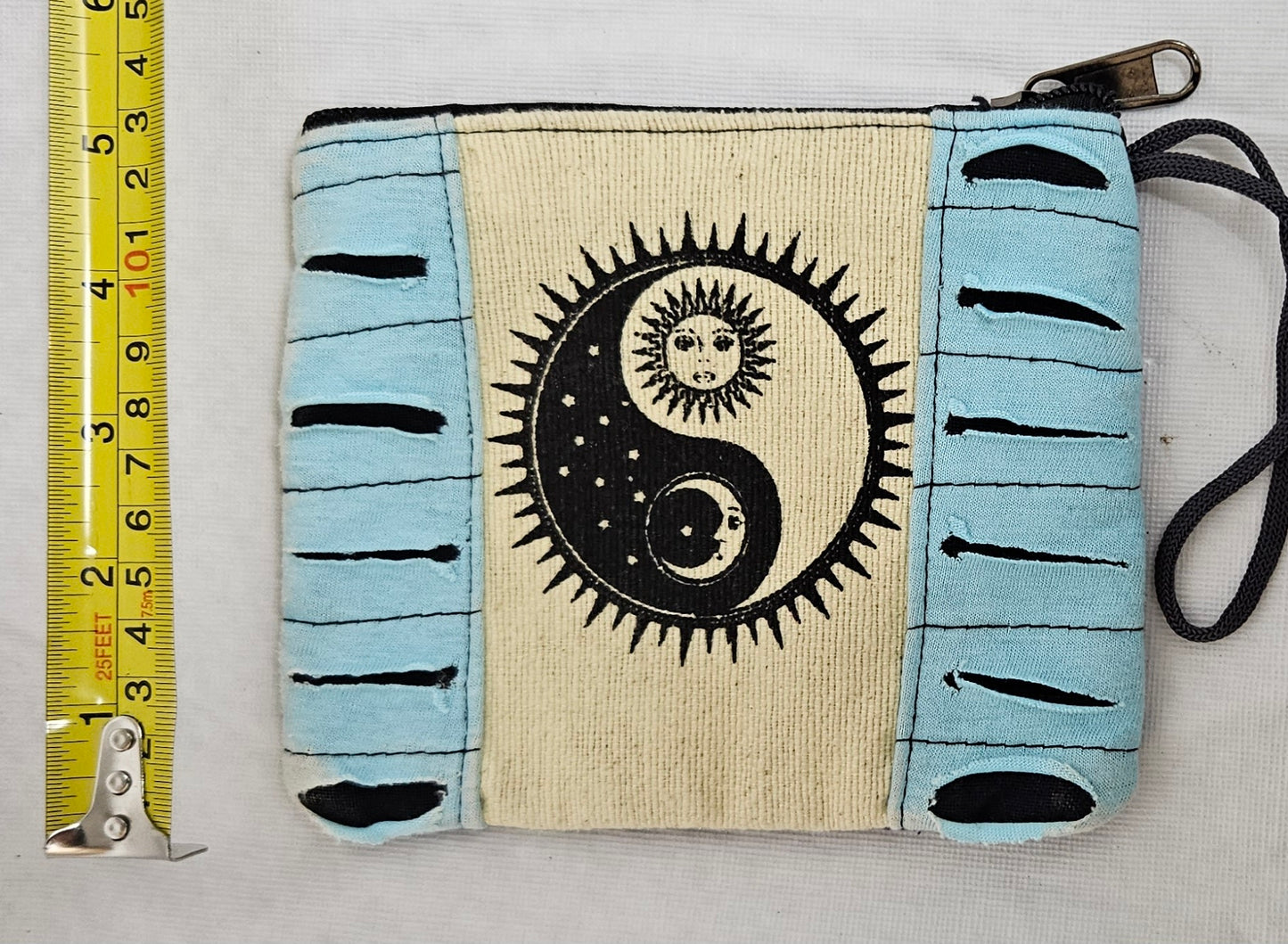 Cotton Razor Patch Ying Yang Sun Moon Coin Bag