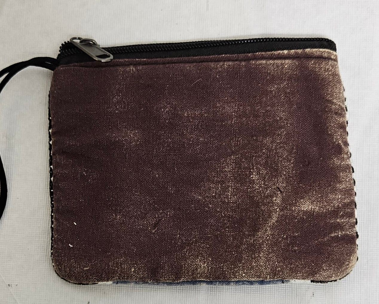 Cotton Patch Leaf Coin Bag Wallet with Peace Sign