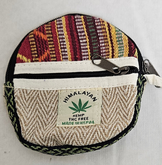 Cotton Hemp Wallet Round Coin Purse Bag