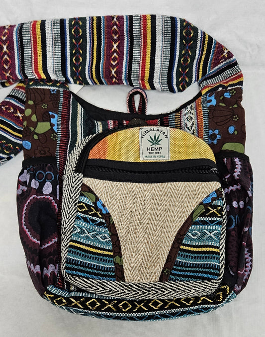 Cotton Hemp Mini Side Pocket Bag