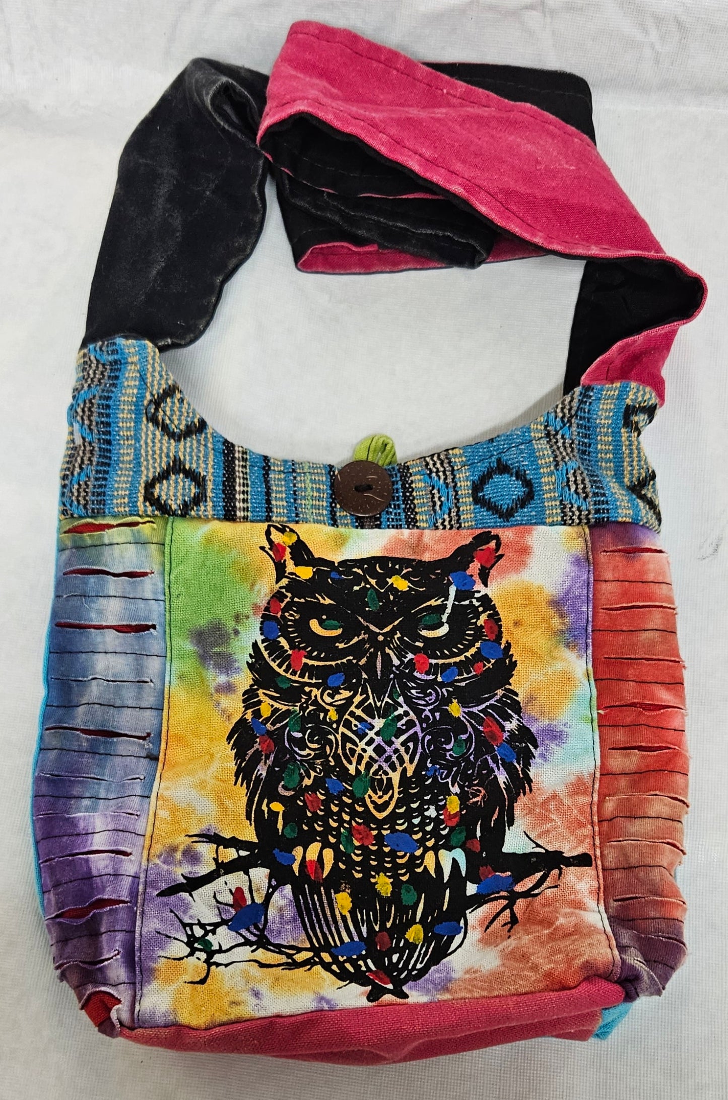 Mini Hobo Style Bag Purse with Owl on Front