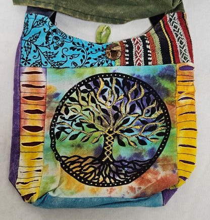 Mini Hobo Style Bag Purse with Tree of Life