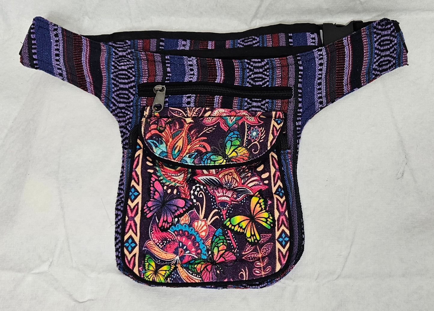 Cotton Butterfly and Flowers Fanny Pack