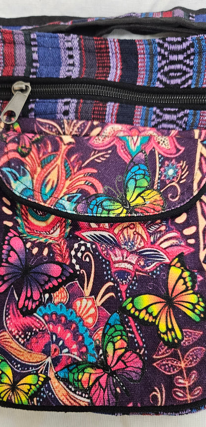 Cotton Butterfly and Flowers Fanny Pack