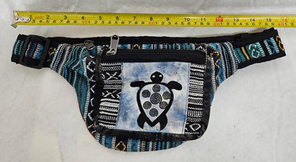 Cotton Himalayan Hemp Fanny Pack with Turtle on Front