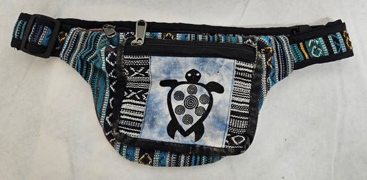 Cotton Himalayan Hemp Fanny Pack with Turtle on Front