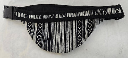 Black & White Cotton Himalayan Hemp Fanny pack