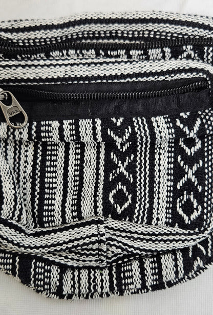 Black & White Cotton Himalayan Hemp Fanny pack