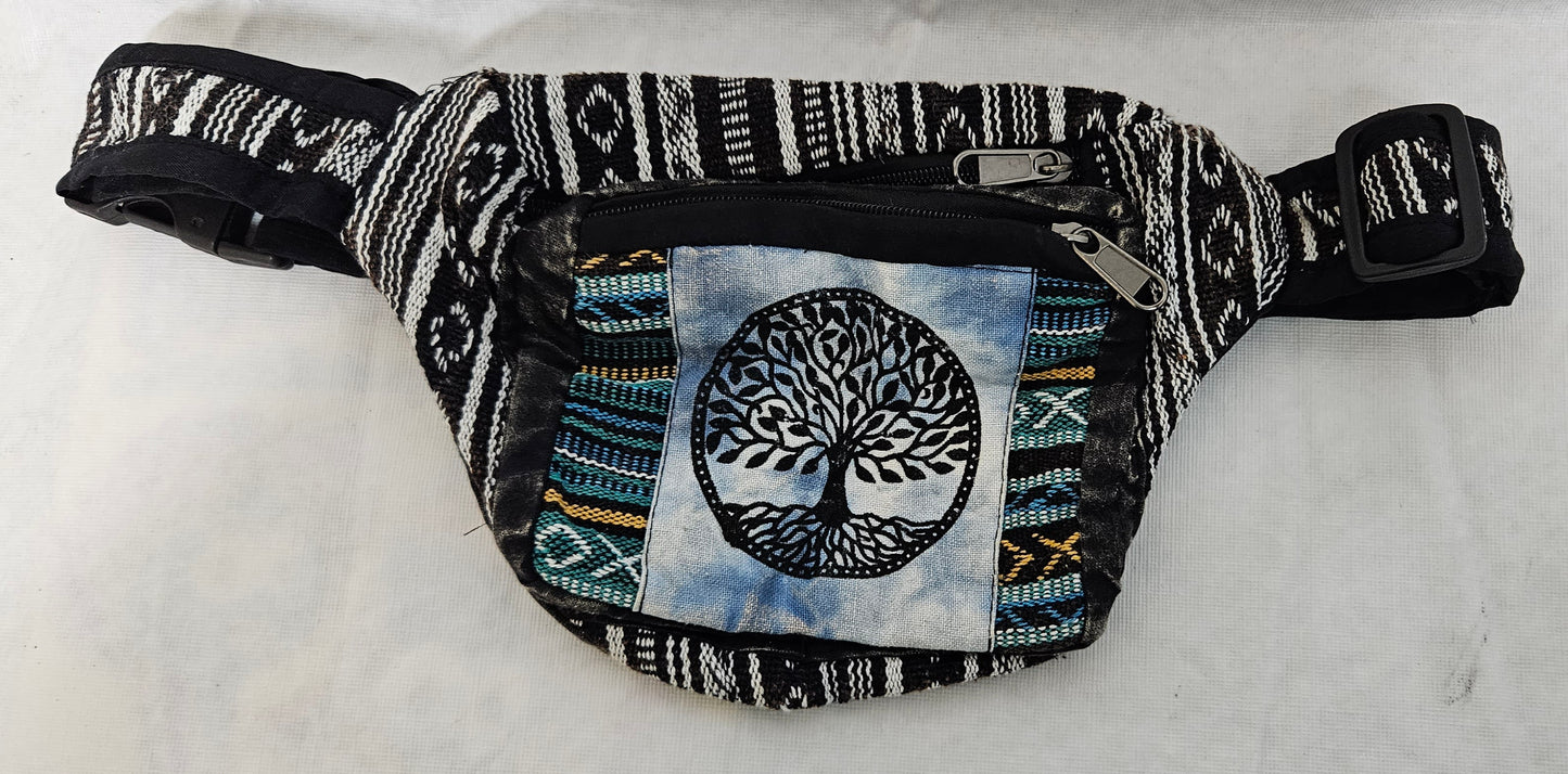 Cotton Himalayan Hemp Fanny Pack with Tree of Life