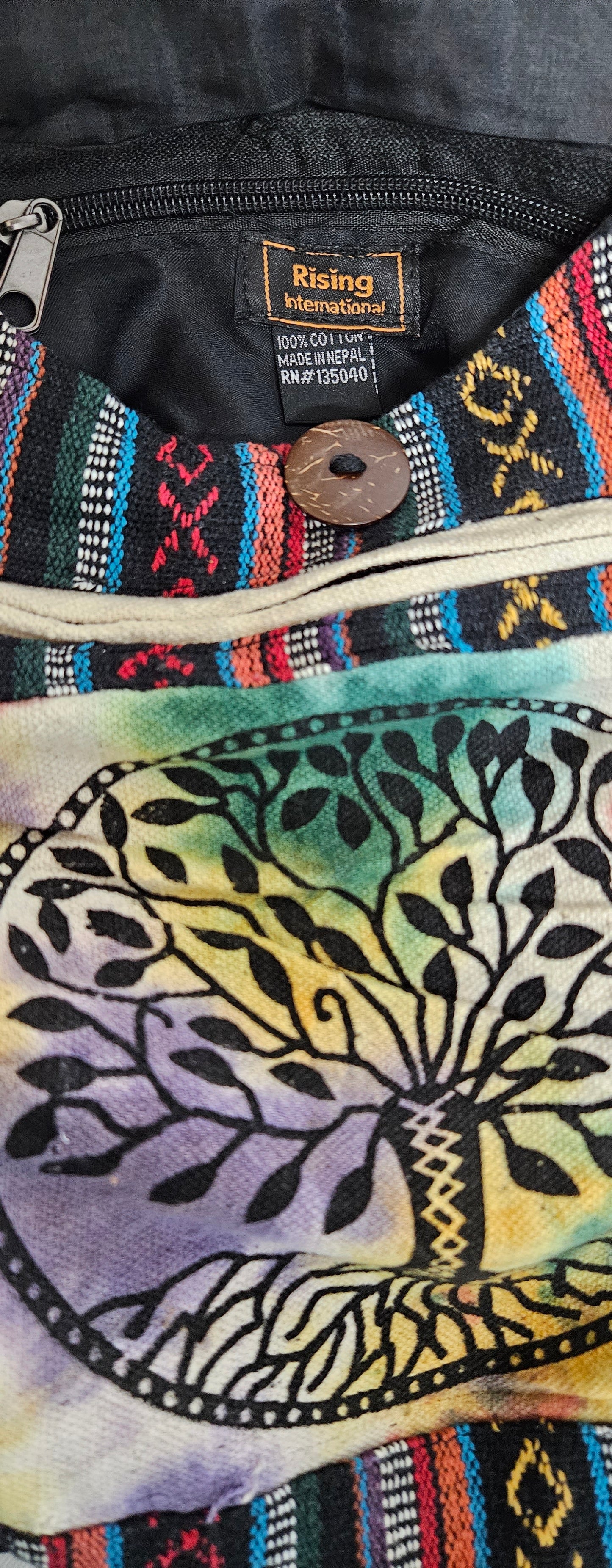 Large Hobo Style Purse/Bag with Three Tree of Life Pattern on the Front