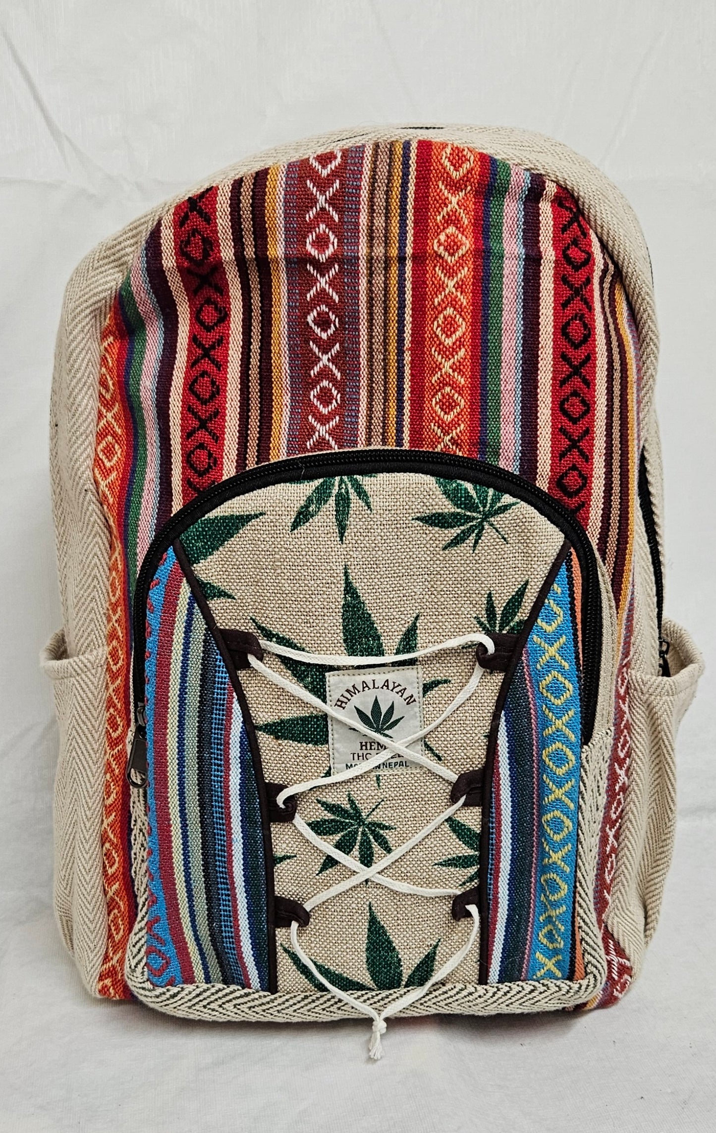 Large Himalayan Hemp - Hemp Leaf Laptop Backpack