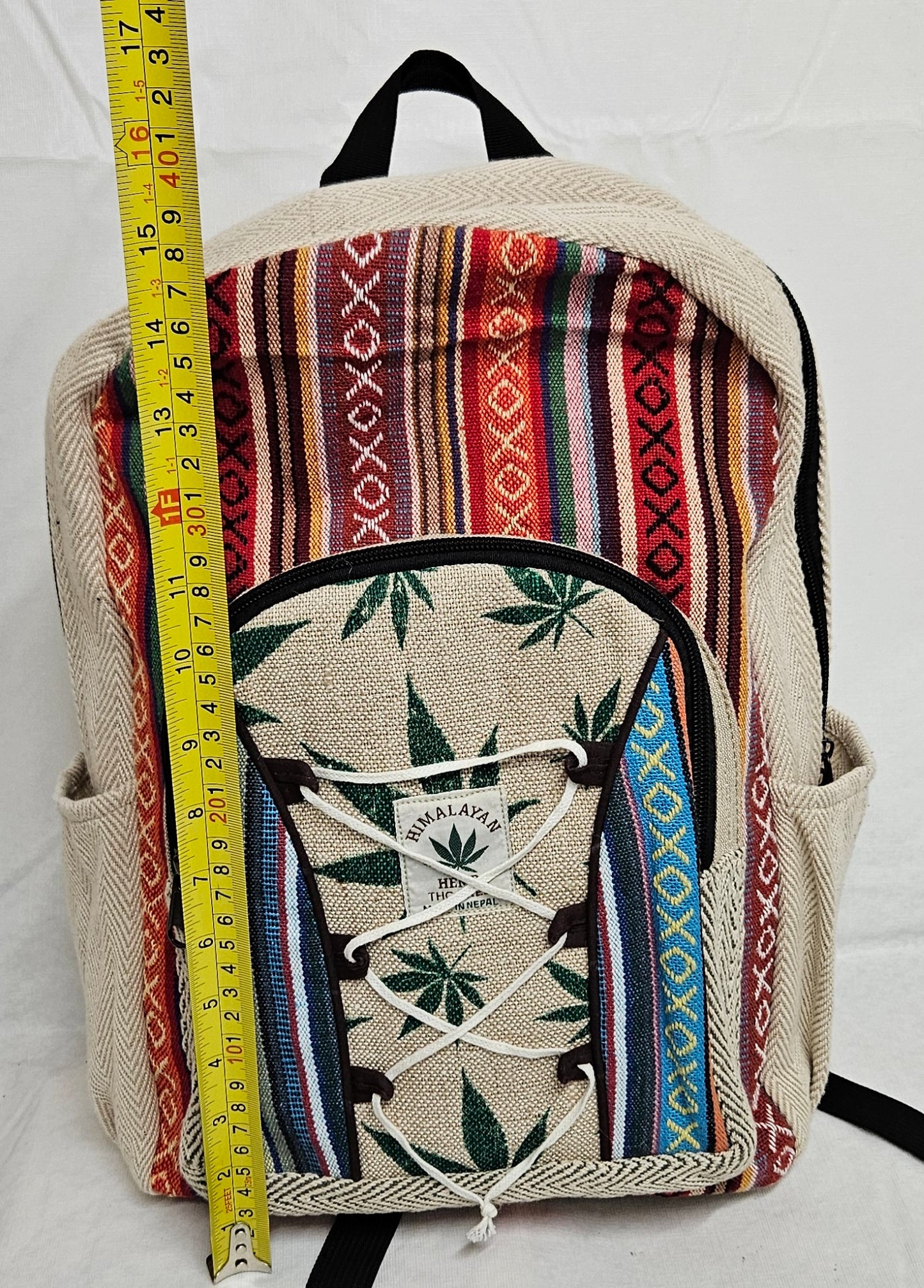 Large Himalayan Hemp - Hemp Leaf Laptop Backpack