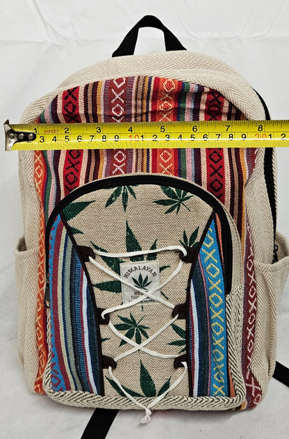 Large Himalayan Hemp - Hemp Leaf Laptop Backpack