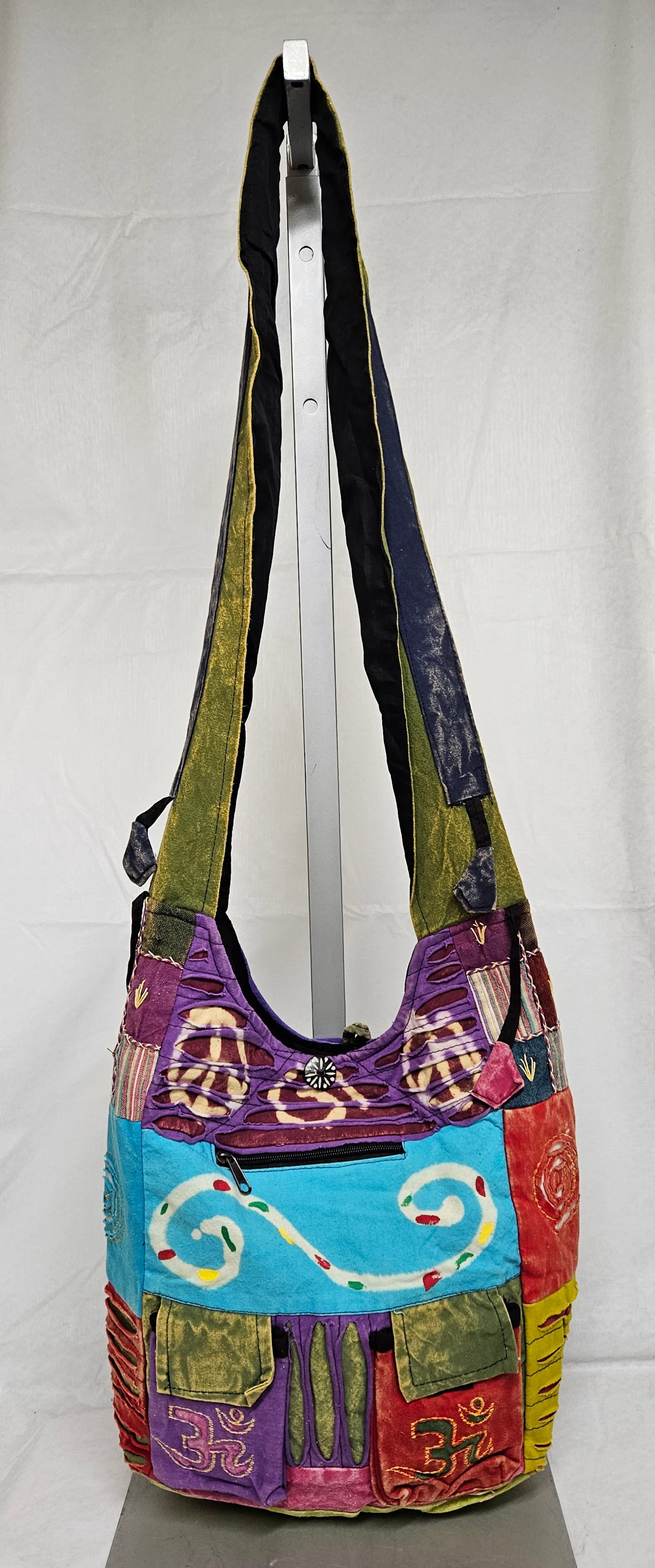 Large Hobo Style Bohemian Crossbody Cotton Purse/Bag